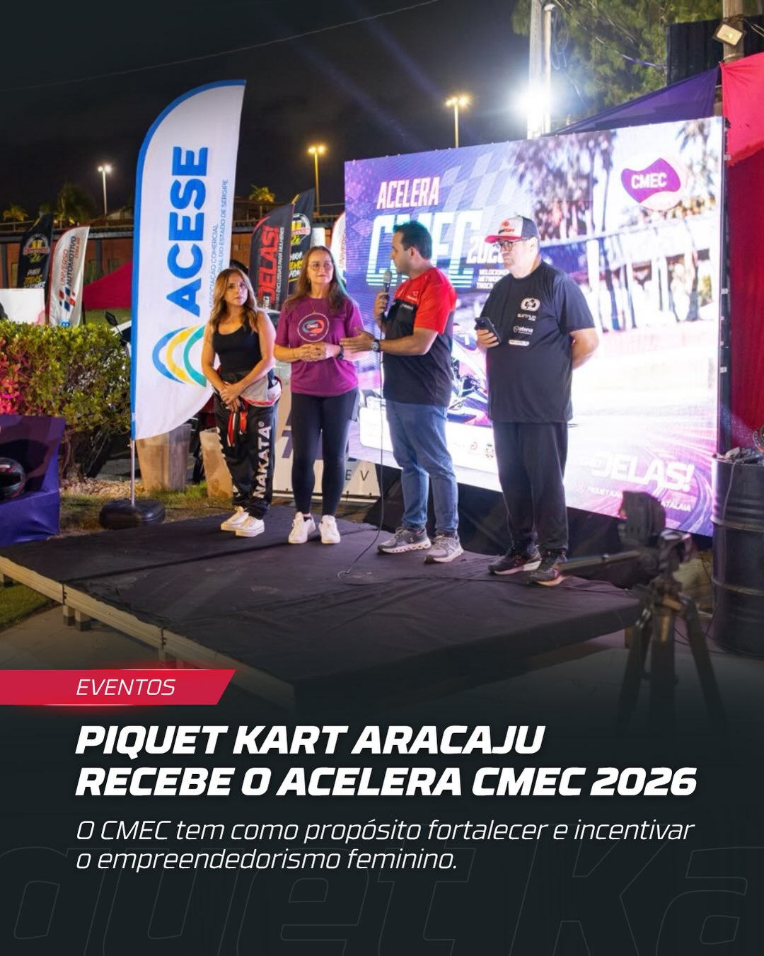 Evento corporativo Acelera CMEC 2026 no Piquet Kart